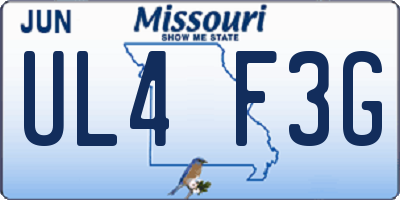 MO license plate UL4F3G