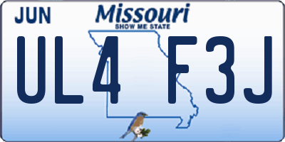 MO license plate UL4F3J