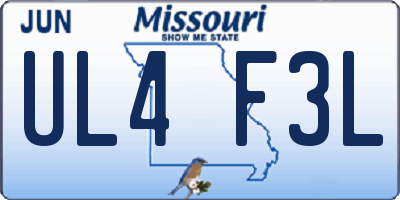 MO license plate UL4F3L