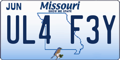 MO license plate UL4F3Y