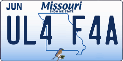 MO license plate UL4F4A