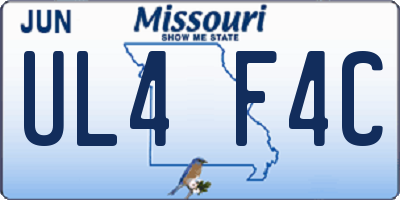 MO license plate UL4F4C
