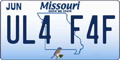 MO license plate UL4F4F