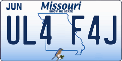MO license plate UL4F4J