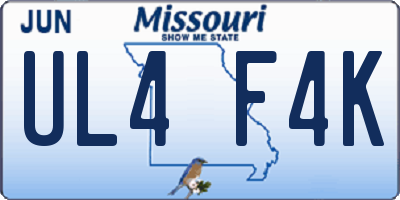 MO license plate UL4F4K