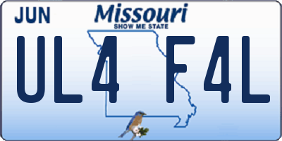 MO license plate UL4F4L