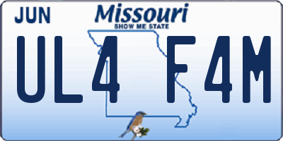 MO license plate UL4F4M