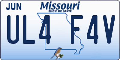 MO license plate UL4F4V