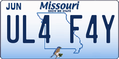 MO license plate UL4F4Y