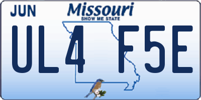 MO license plate UL4F5E