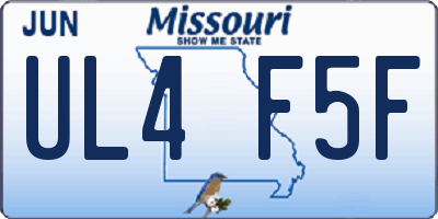 MO license plate UL4F5F