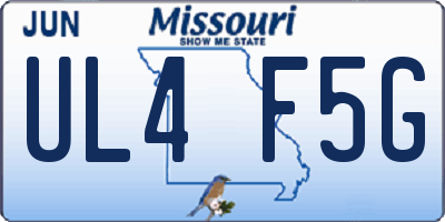 MO license plate UL4F5G