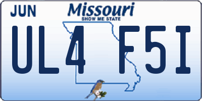 MO license plate UL4F5I