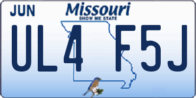MO license plate UL4F5J
