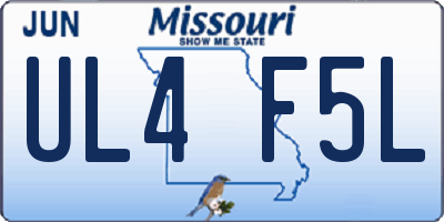 MO license plate UL4F5L
