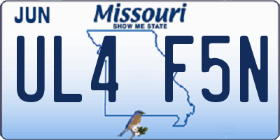 MO license plate UL4F5N