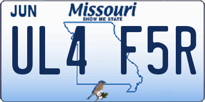 MO license plate UL4F5R