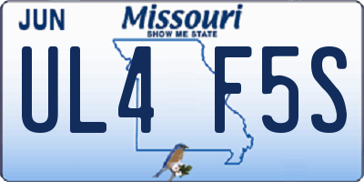 MO license plate UL4F5S