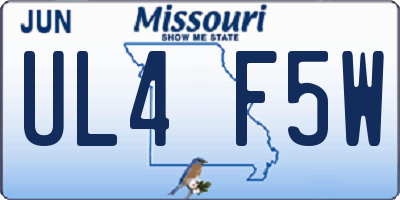 MO license plate UL4F5W