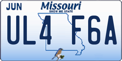 MO license plate UL4F6A
