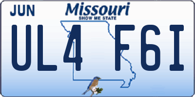 MO license plate UL4F6I
