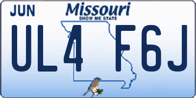MO license plate UL4F6J