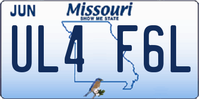 MO license plate UL4F6L
