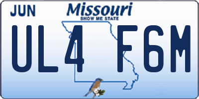 MO license plate UL4F6M
