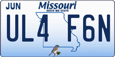MO license plate UL4F6N