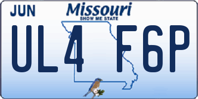 MO license plate UL4F6P