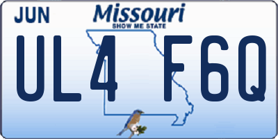 MO license plate UL4F6Q