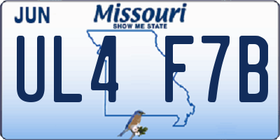 MO license plate UL4F7B