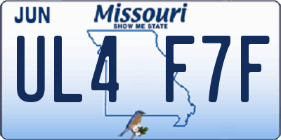 MO license plate UL4F7F