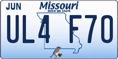 MO license plate UL4F7O