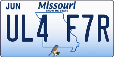 MO license plate UL4F7R