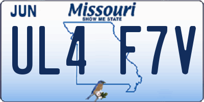 MO license plate UL4F7V