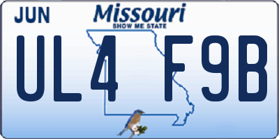 MO license plate UL4F9B