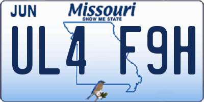 MO license plate UL4F9H