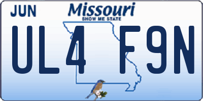 MO license plate UL4F9N