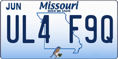 MO license plate UL4F9Q