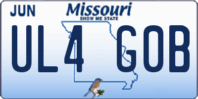 MO license plate UL4G0B
