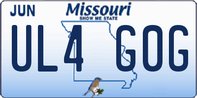 MO license plate UL4G0G