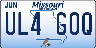 MO license plate UL4G0Q
