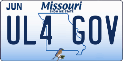 MO license plate UL4G0V