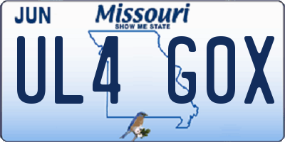 MO license plate UL4G0X