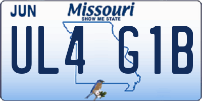MO license plate UL4G1B