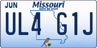 MO license plate UL4G1J