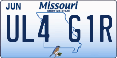 MO license plate UL4G1R