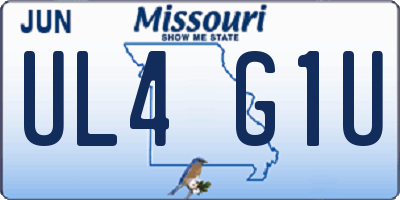 MO license plate UL4G1U