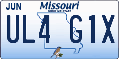 MO license plate UL4G1X